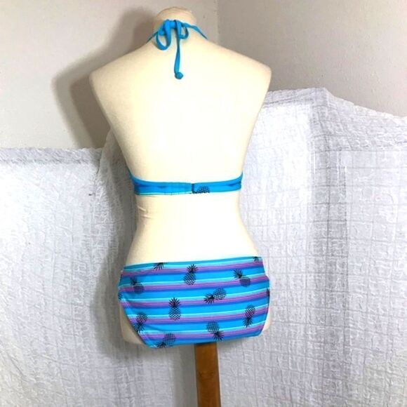Bongo Blue Pinnaple Print Bikini Size M/L - Picture 4 of 9